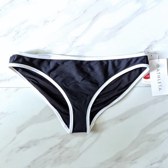 ATHLETA Clean Medium Bound Black and White Bikini Bottom Size Large - Picture 5 of 9
